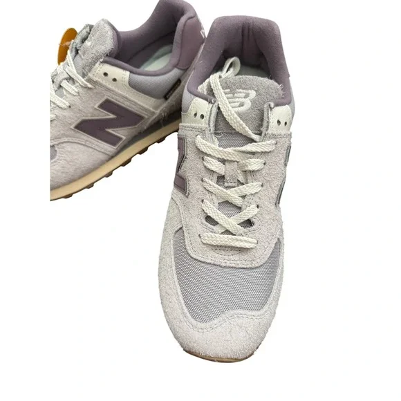 New Balance 574 Cordura Ghost Gray Purple Suede Sneakers Retro Women's Size 11.5 - Picture 8 of 8